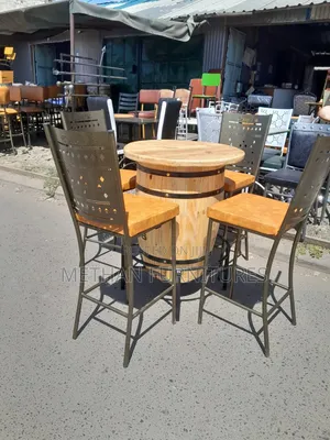 Barrel High Stools and Tables