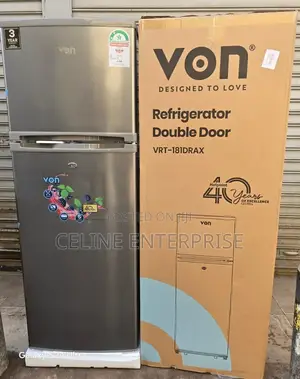 VON VRT-181DRAX Double Door Fridge 181 Liters Refrigerator