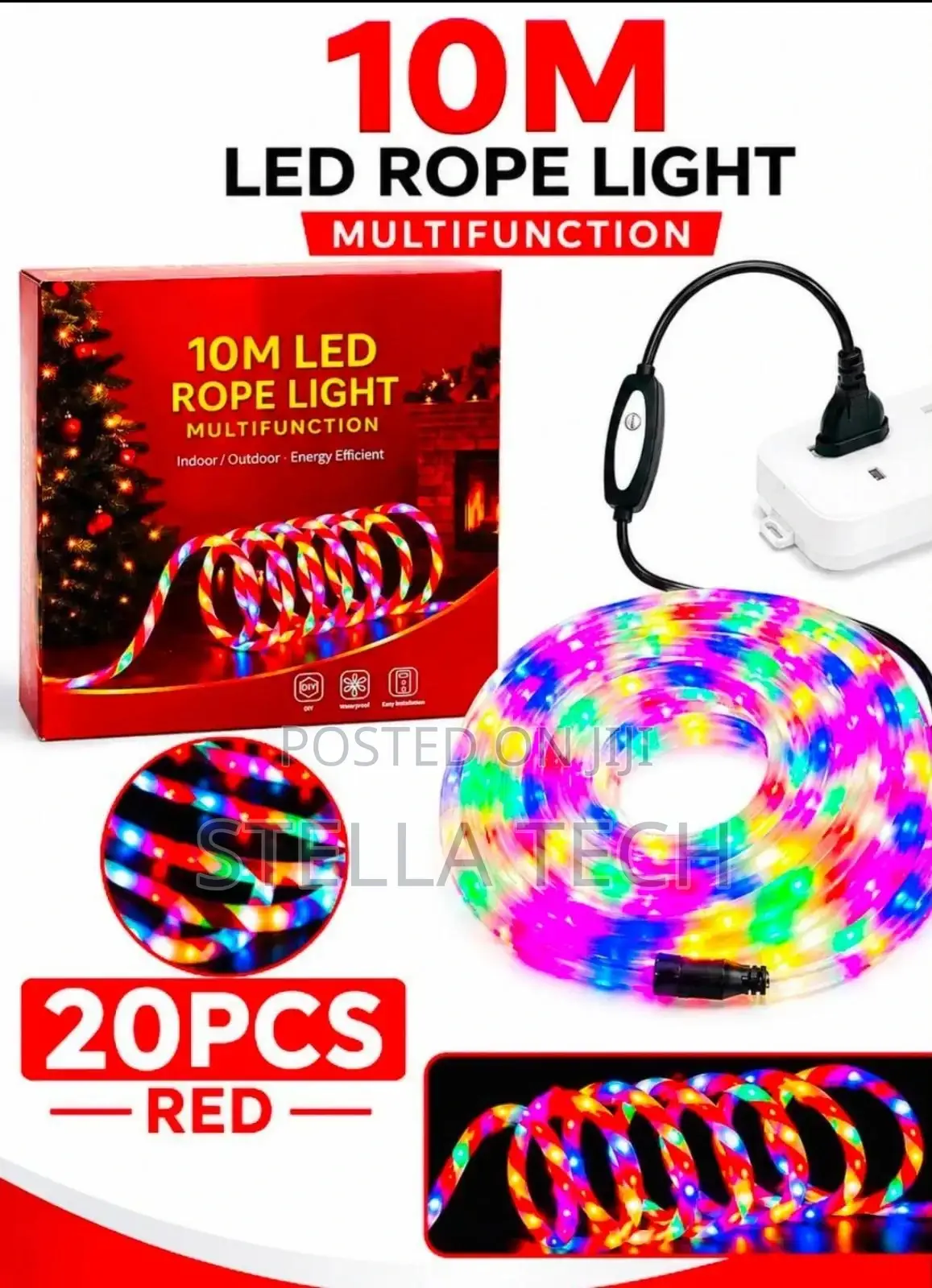 Ropelight 10m Red and White 10m