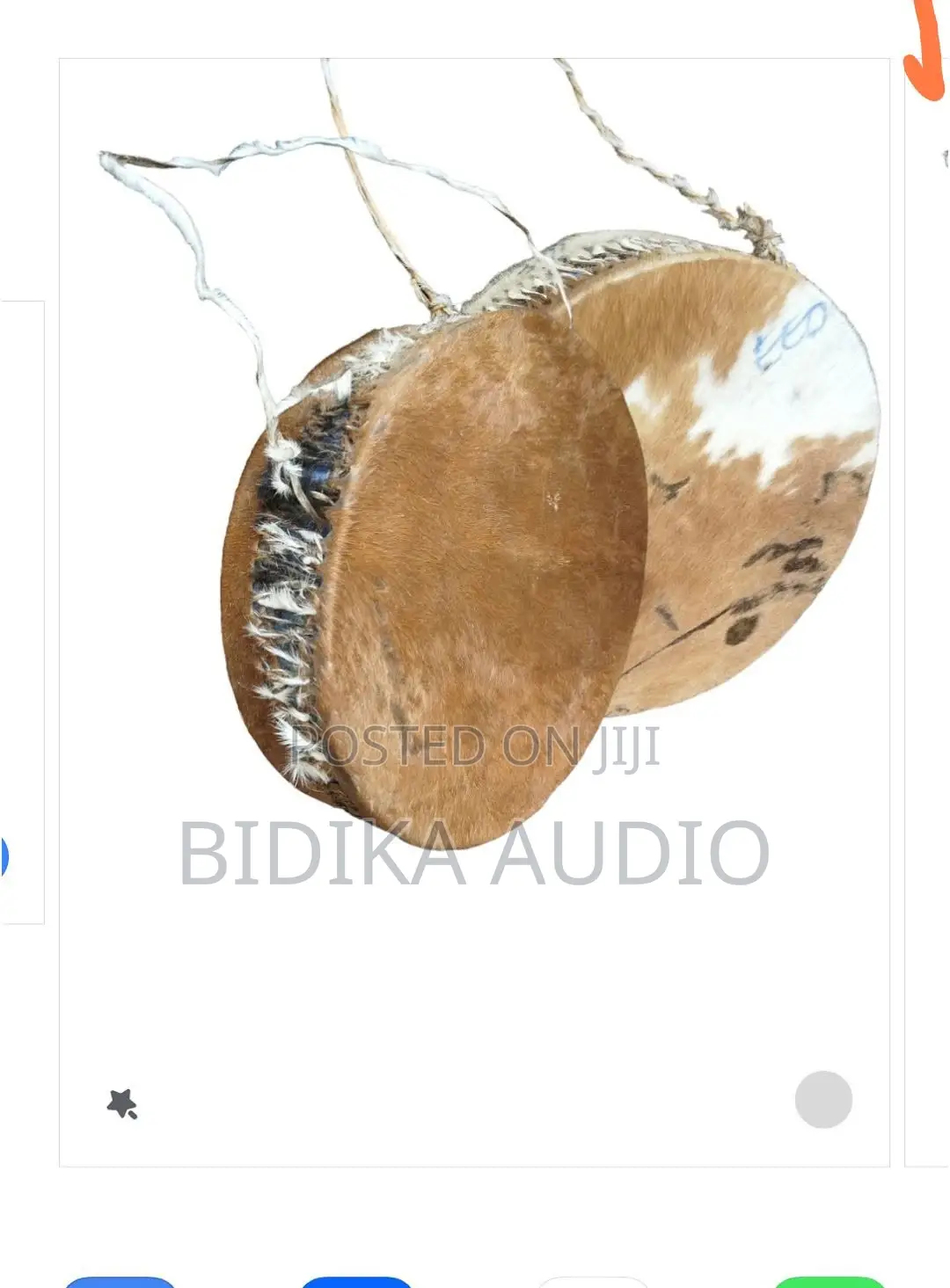 Traditional African Cowhide Hand Drums (Akurinu Church Drums)