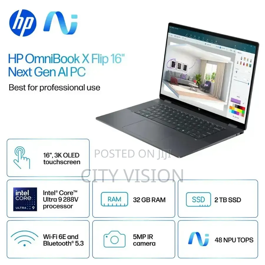 New Laptop HP OmniBook X Flip 16" 32GB Intel Core Ultra 9 SSD 2T