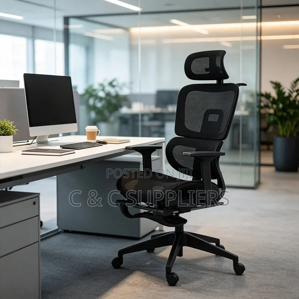 Modern Full Mesh Chair With Footrest
