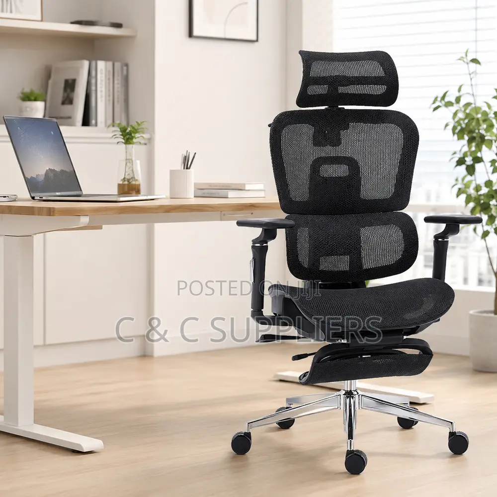 Modern Full Mesh Chair With Footrest