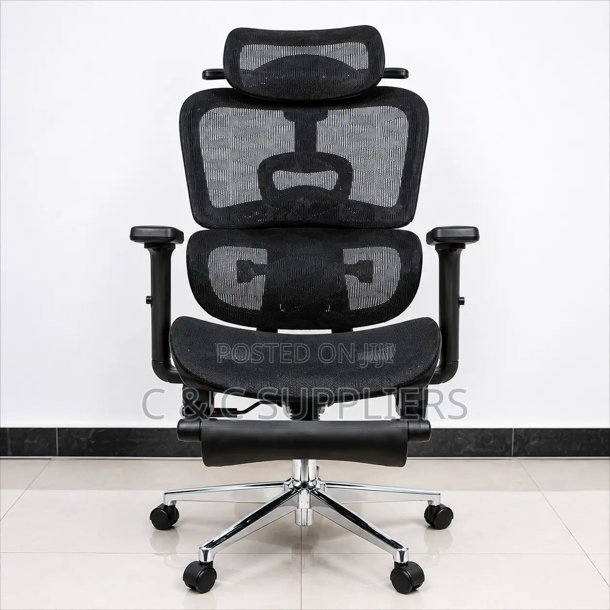 Modern Full Mesh Chair With Footrest