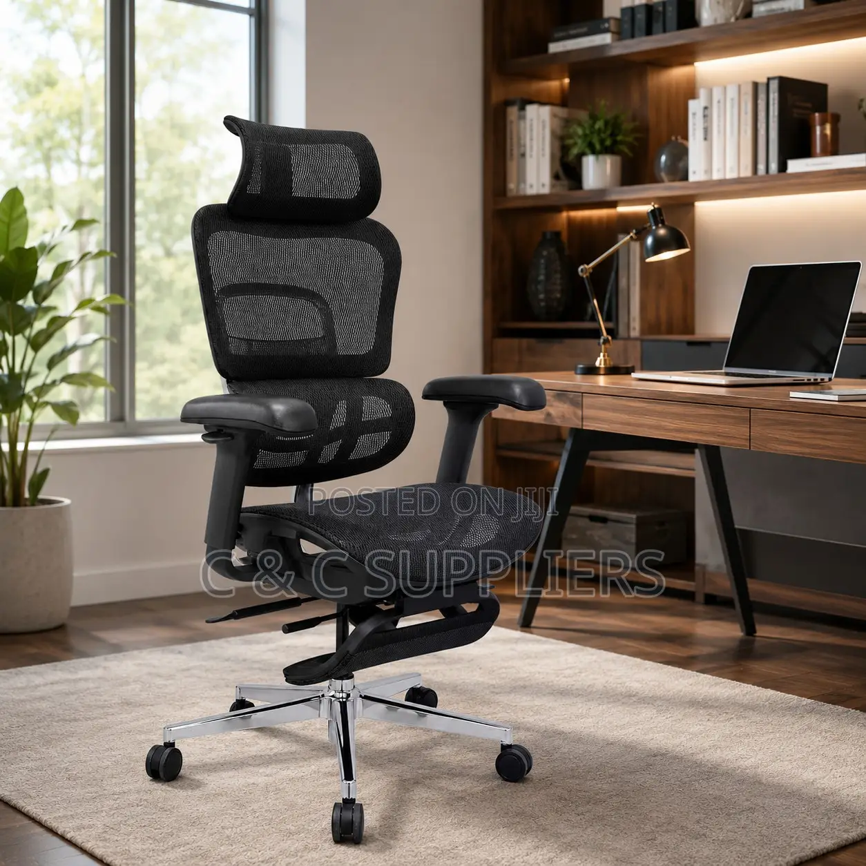 Modern Full Mesh Chair With Footrest
