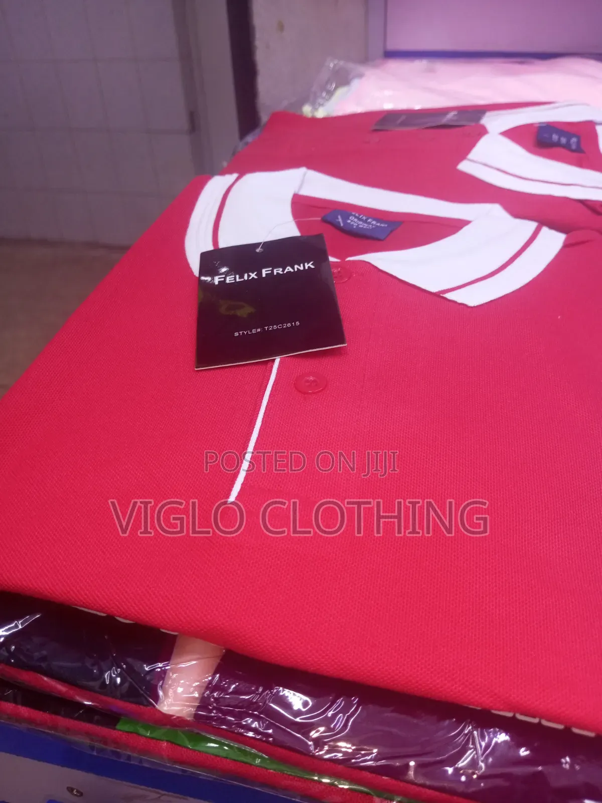Wholesale Dark Red Body, White Collar Poloshirts