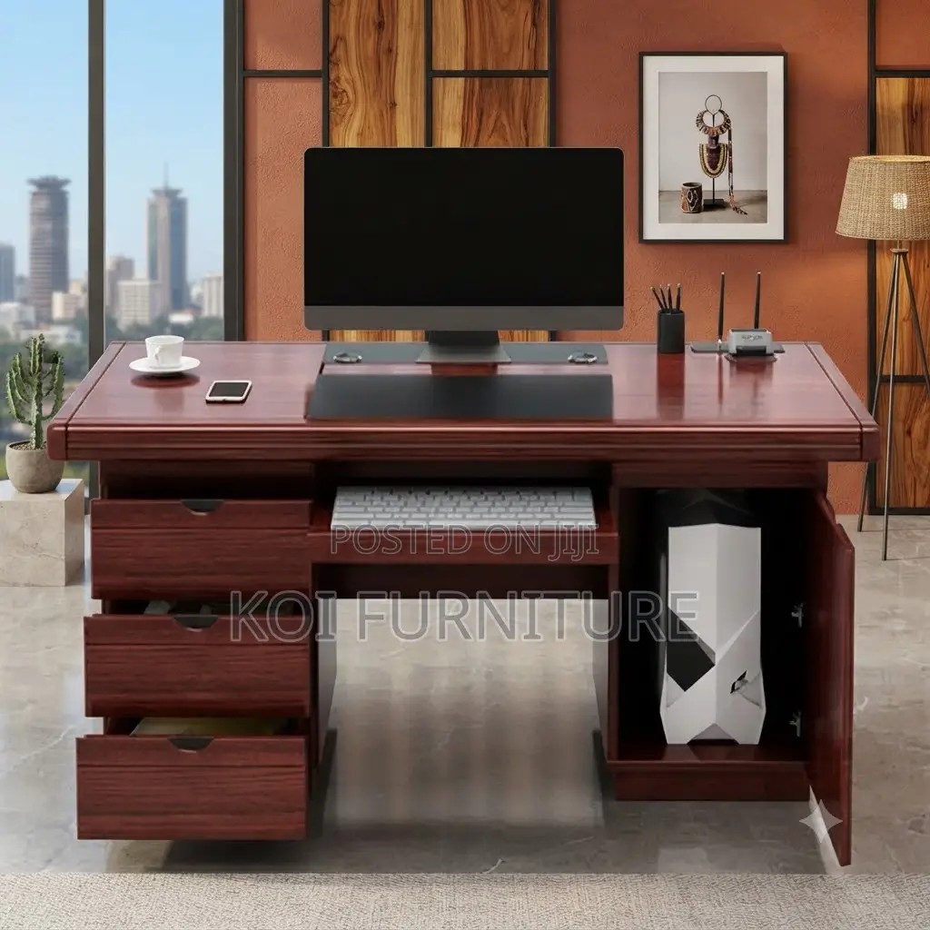 Office Desk; 1.2 Meters Executive Desk Featuring Lock Drawers