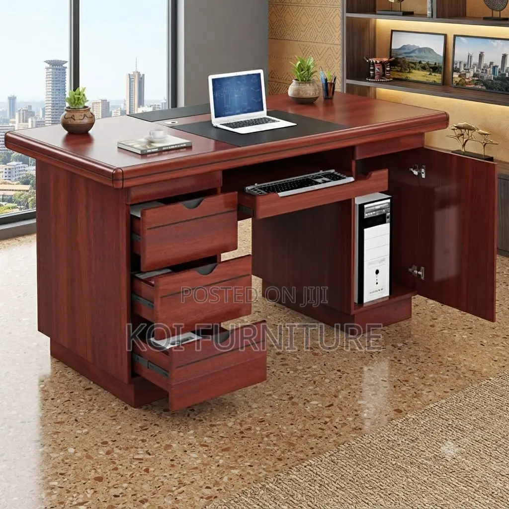Office Desk; 1.2 Meters Executive Desk Featuring Lock Drawers