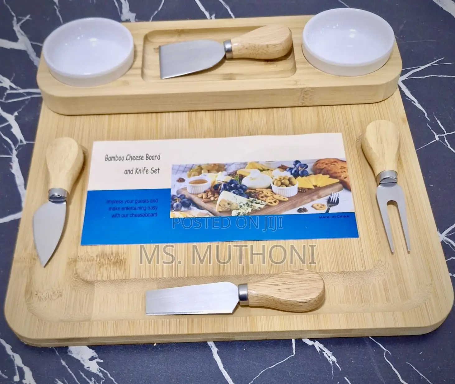 Luxury Elegant Bamboo Charcuterie Serving Platter Wooden Cheese Board