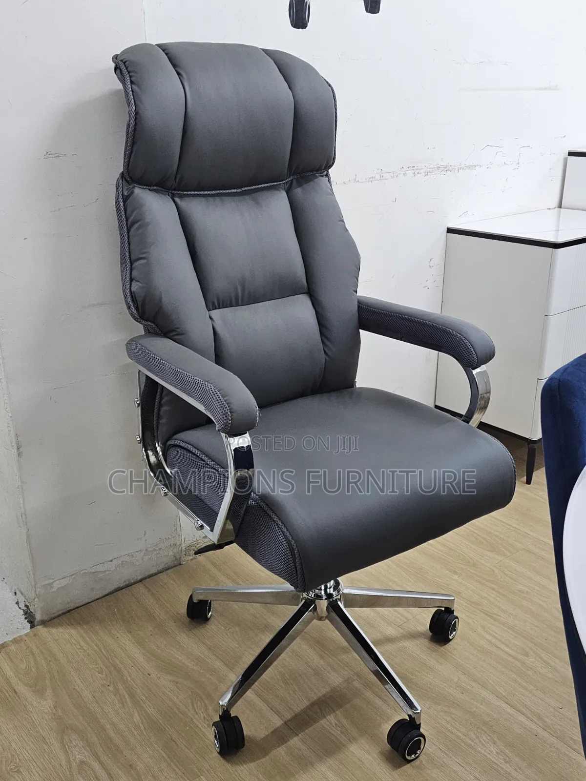 Grey Executive Leather Office Chair