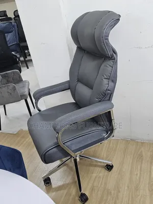Grey Executive Leather Office Chair