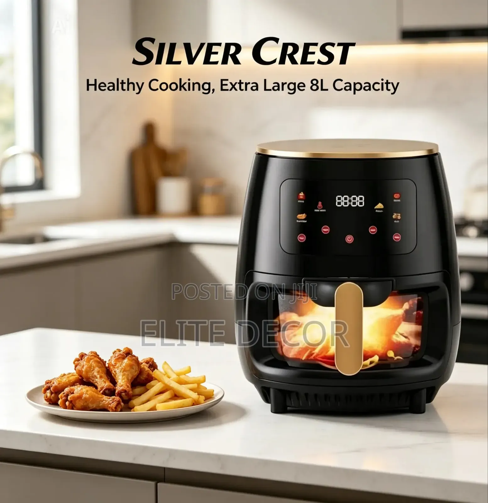 Silver Crest 8L Digital Touch Air Fryer With British Plug
