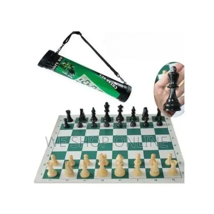 Leather Chess Game 50*50cm With Roll-Up Vinyl Board Mat