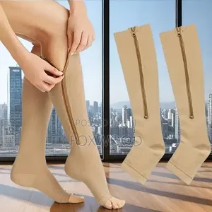*Long Zipper Compression Socks Open Toe