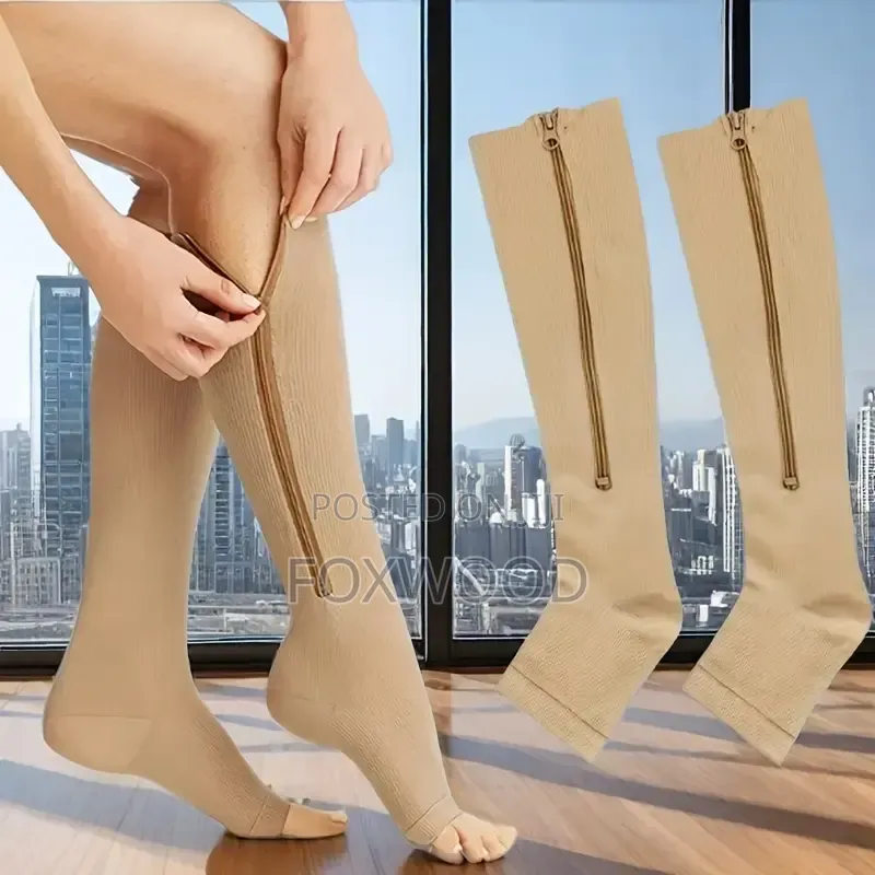 *Long Zipper Compression Socks Open Toe