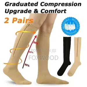 *Long Zipper Compression Socks Open Toe