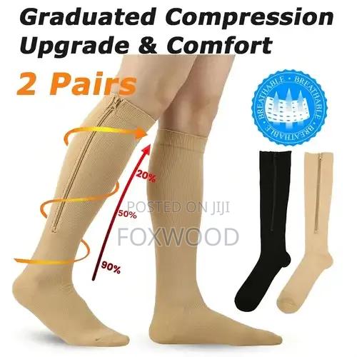 *Long Zipper Compression Socks Open Toe - thumbnail 3