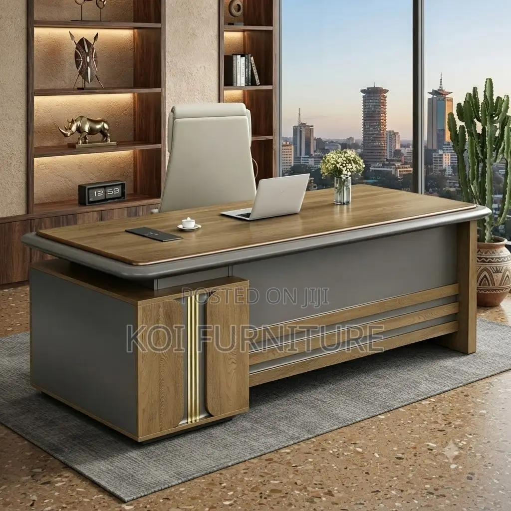 Office Desk; 1.8M Luxury Executive Office Desk With Storage Cabinet