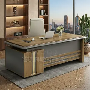 Office Desk; 1.8M Luxury Executive Office Desk With Storage Cabinet
