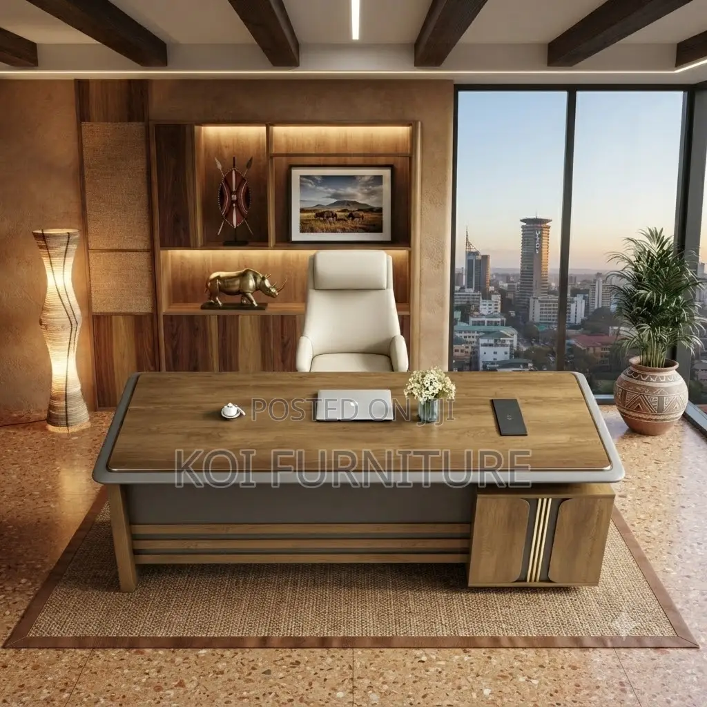 Office Desk; 1.8M Luxury Executive Office Desk With Storage Cabinet