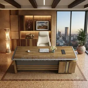 Office Desk; 1.8M Luxury Executive Office Desk With Storage Cabinet