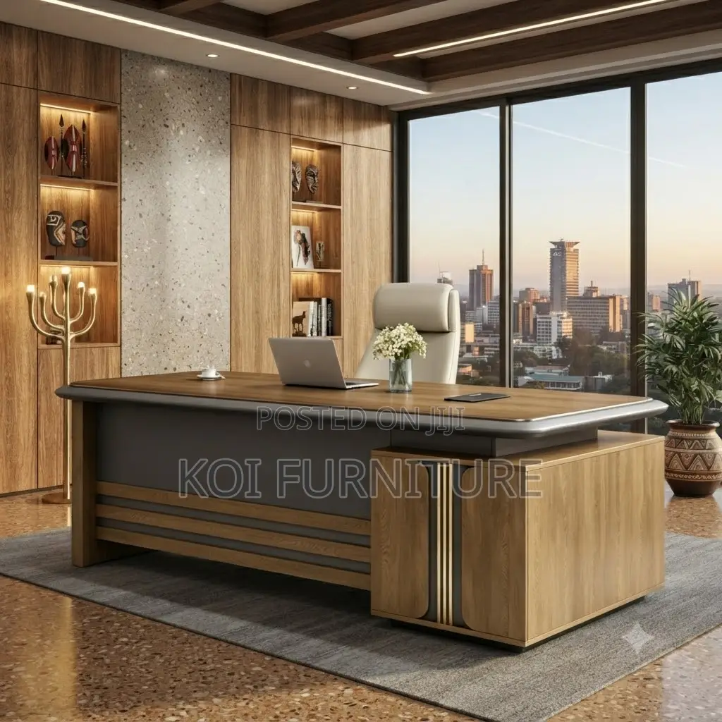 Office Desk; 1.8M Luxury Executive Office Desk With Storage Cabinet