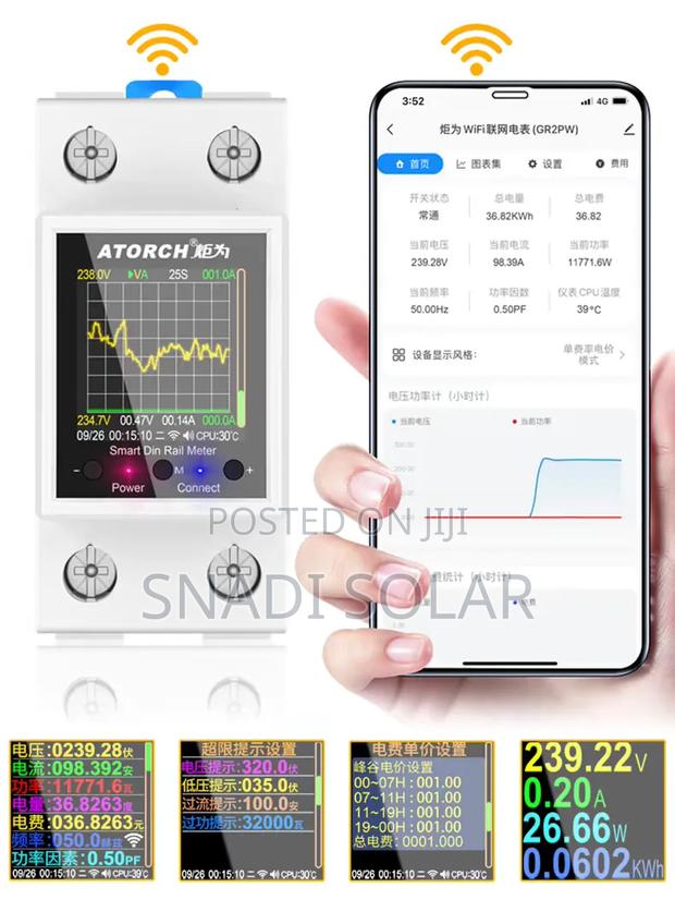 Color Screen Remote Control Digital Meter for Home Electricity - thumbnail 2