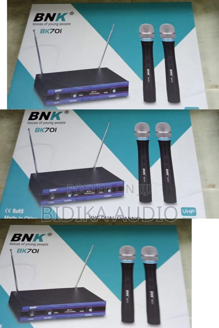 BNK BK701 Dual-Channel VHF Wireless Microphone System