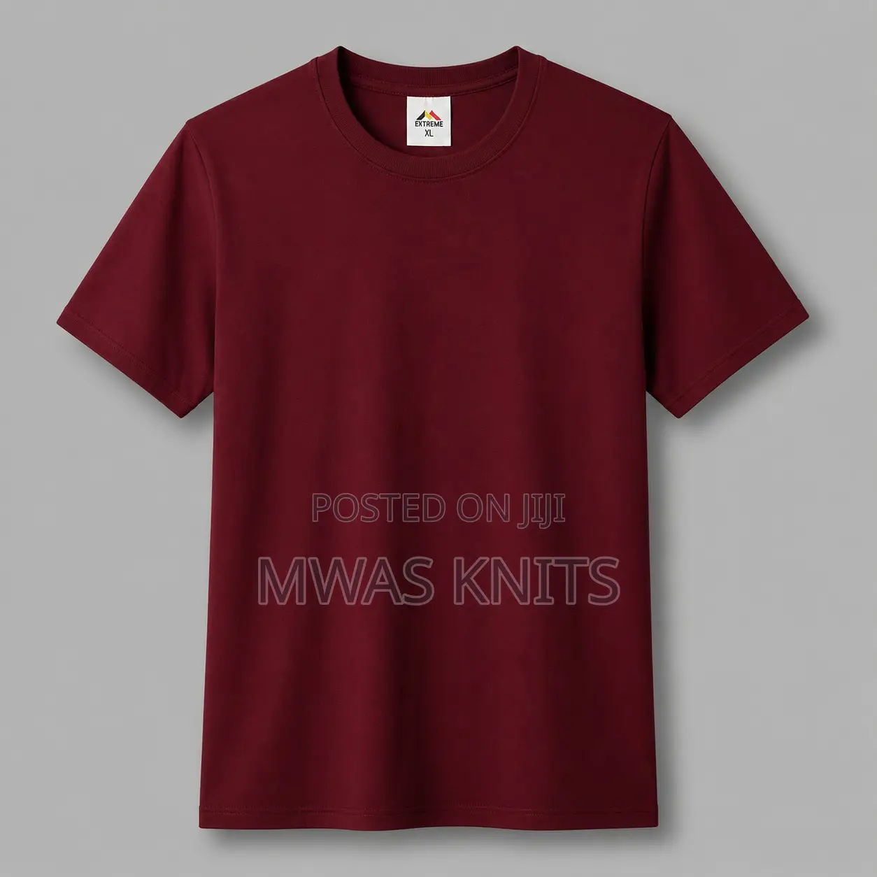 Maroon Round Neck T Shirt Cotton Fashion