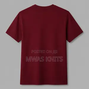 Maroon Round Neck T Shirt Cotton Fashion