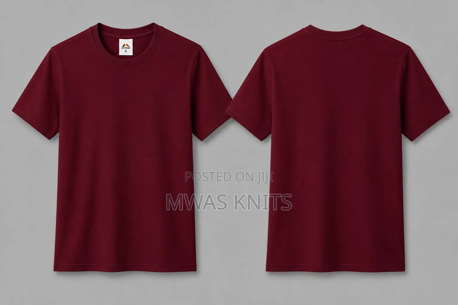 Maroon Round Neck T Shirt Cotton Fashion