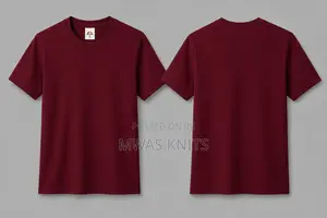 Maroon Round Neck T Shirt Cotton Fashion