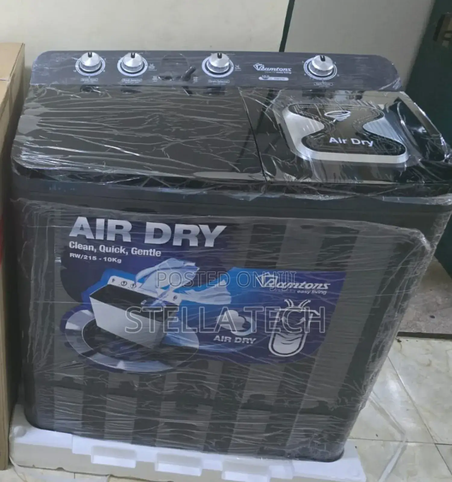 Black Ramtons 10kgs Top Load Twin Tub Washing Machine