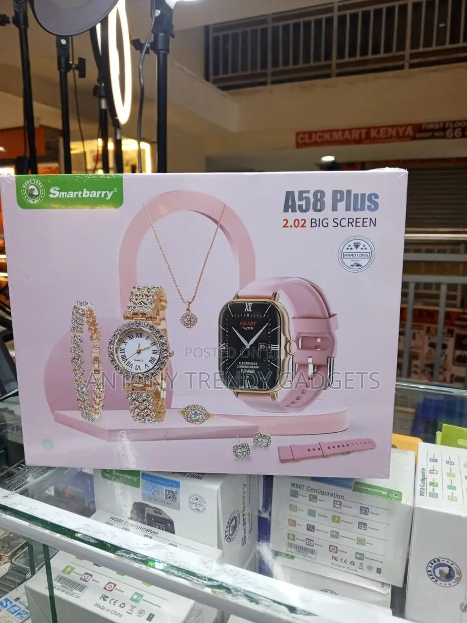 Smartbarry A58 Plus Smartwatch Gift Set With Jewelry