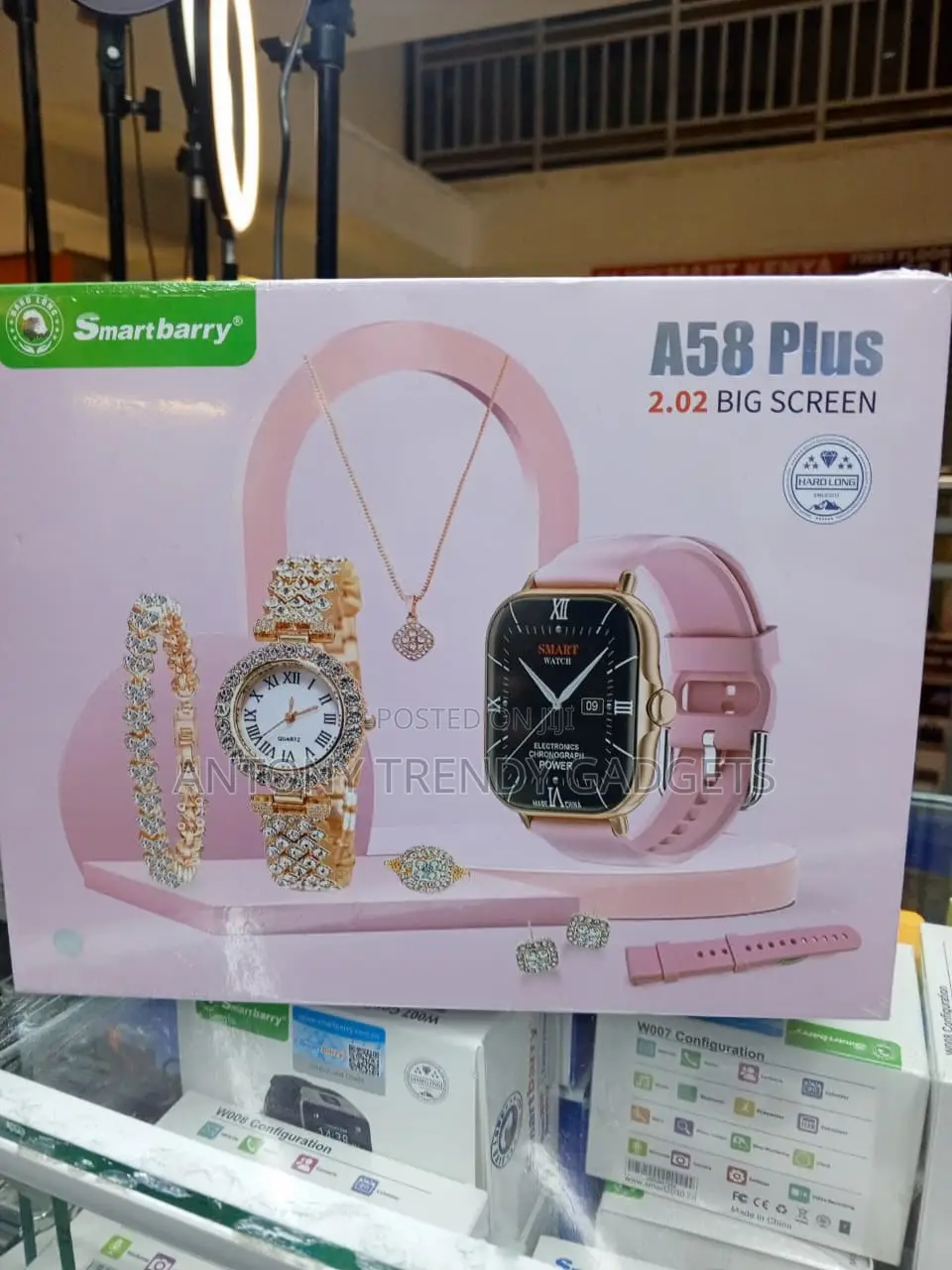 Smartbarry A58 Plus Ladies Smartwatch Jewelry Set
