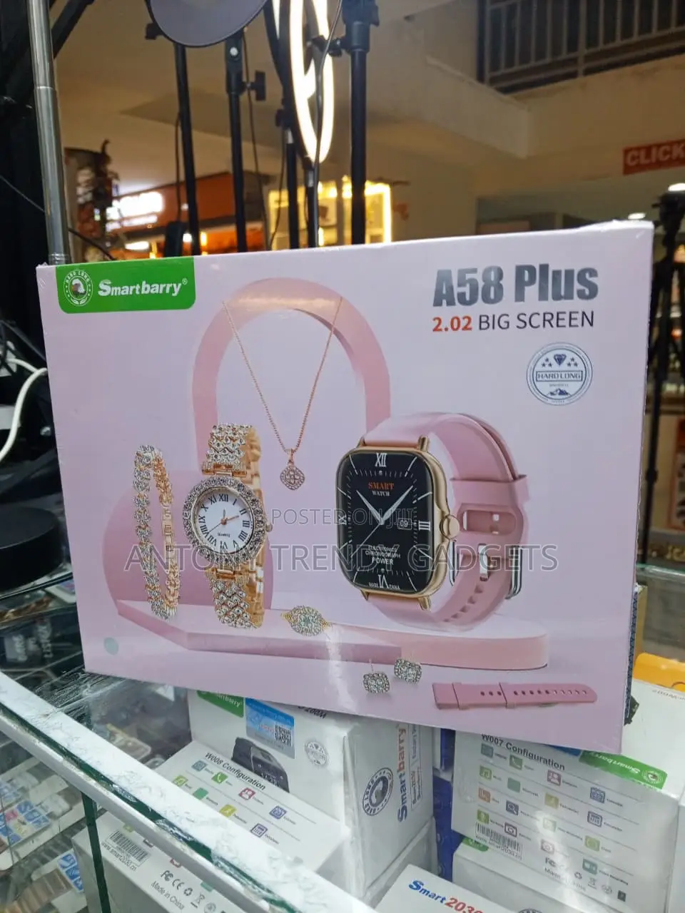 A58 Plus Smart Watch Gift Set With Quartz Watch Jewelry