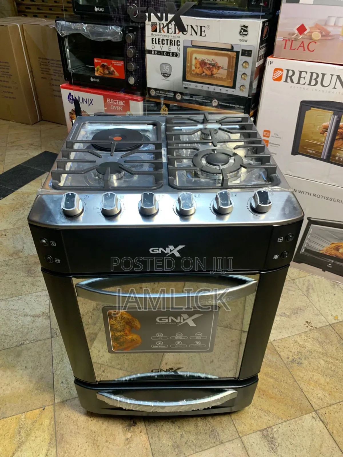 GNIX 3 Gas + 1 Electric Cooker With Electric Oven - AB