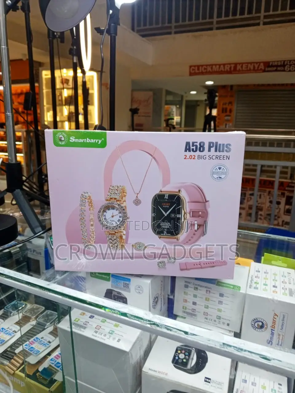 A58 Plus Smart Watch With Jewelry Set Quartz Watch