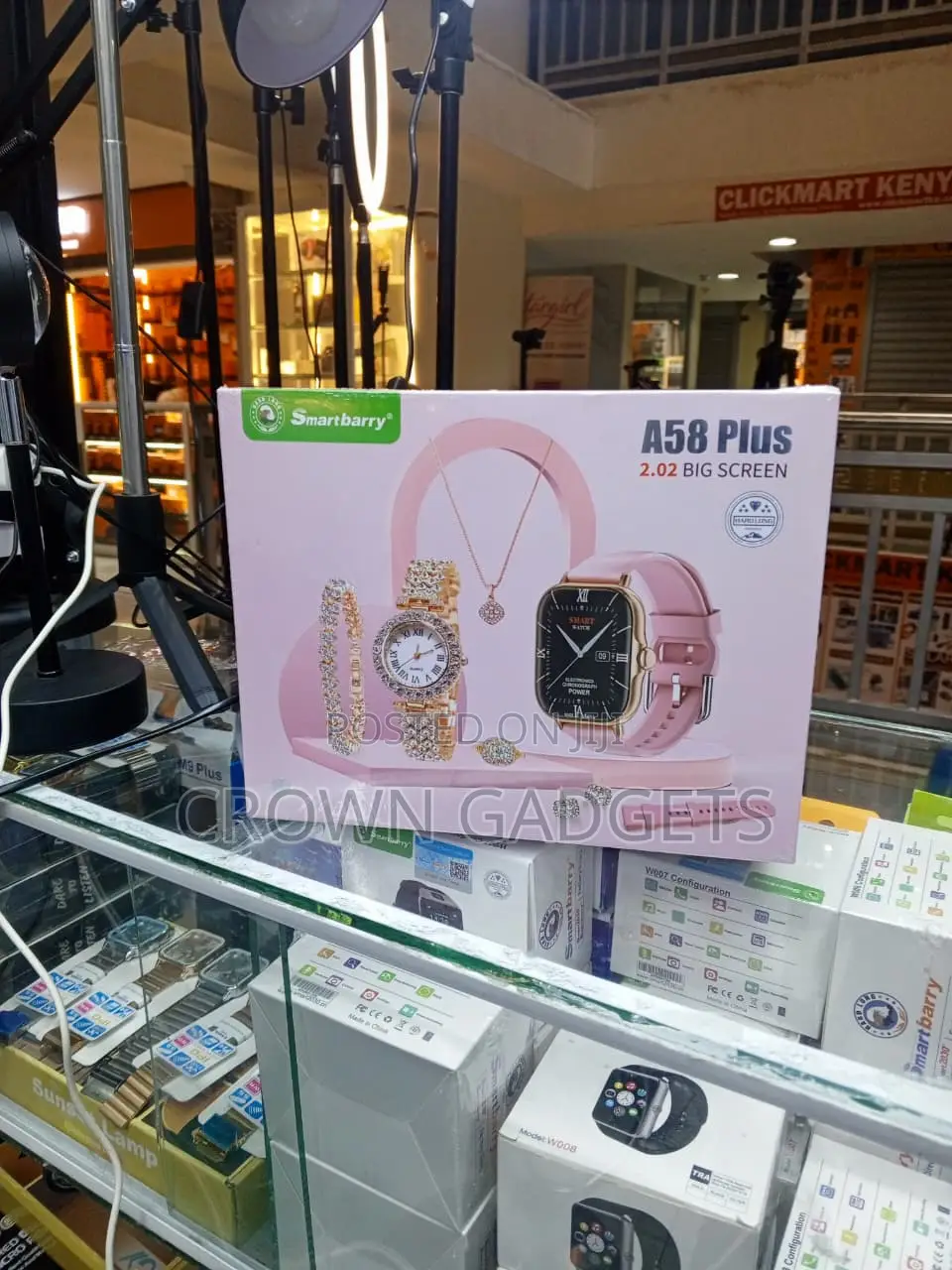 A58 Plus Smart Watch With Jewelry Set Quartz Watch