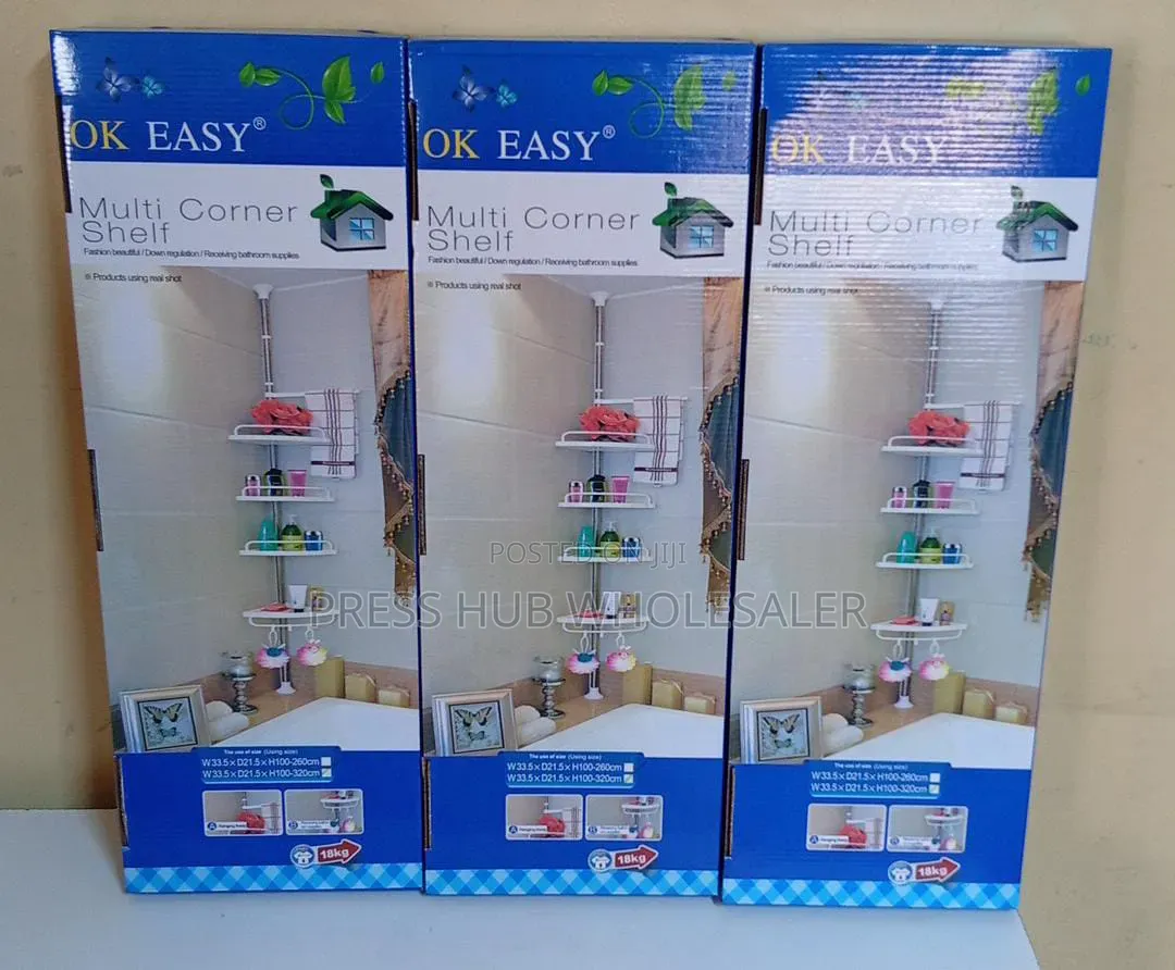 Multi Corner Shelf - 4-Tier Adjustable Bathroom Organizer