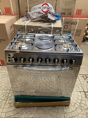60 × 80 Gas Oven Cooker | 4 Gas Burners + 2 Electric Hot Plates - AB