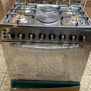 60 × 80 Gas Oven Cooker | 4 Gas Burners + 2 Electric Hot Plates - AB