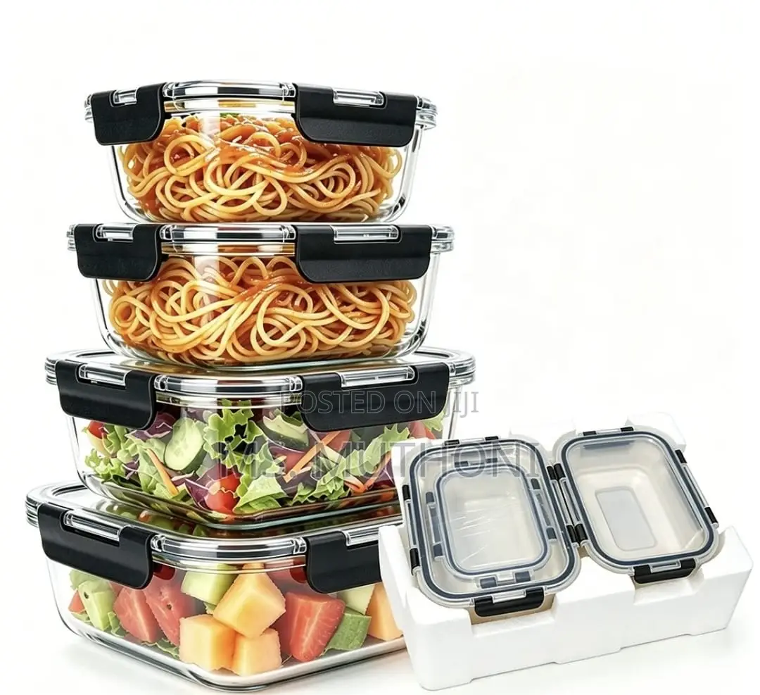 4 PCs Set Crystal-Clear, Odor-Resistant Glass Containers