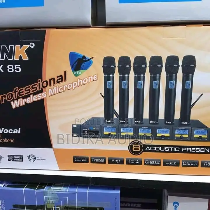 BNK X85 Professional 6-in-1 UHF Multi-Channel Wireless Microphone Syst
