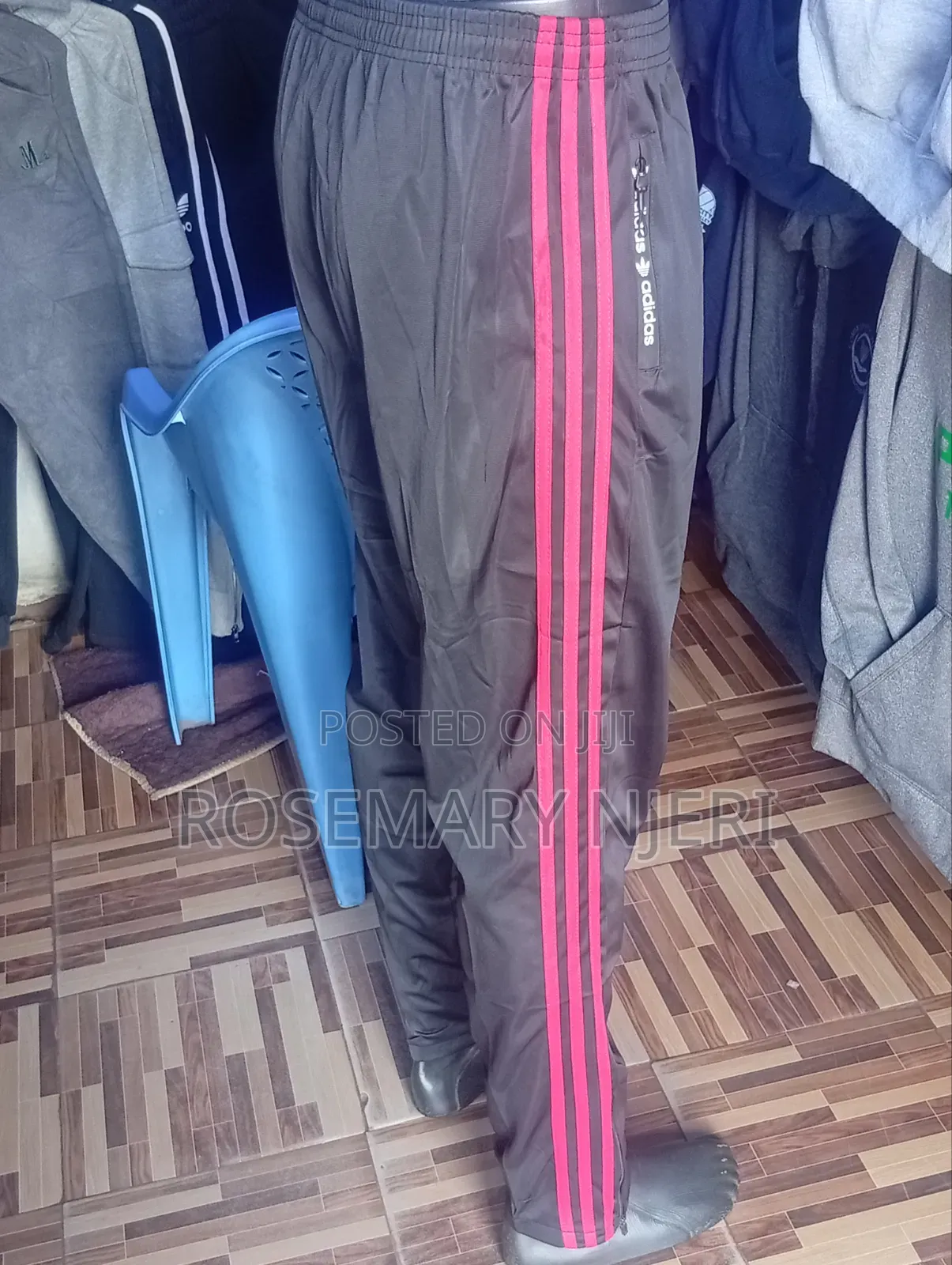 Men's Adidas Track Pants – Black With Red Detailing