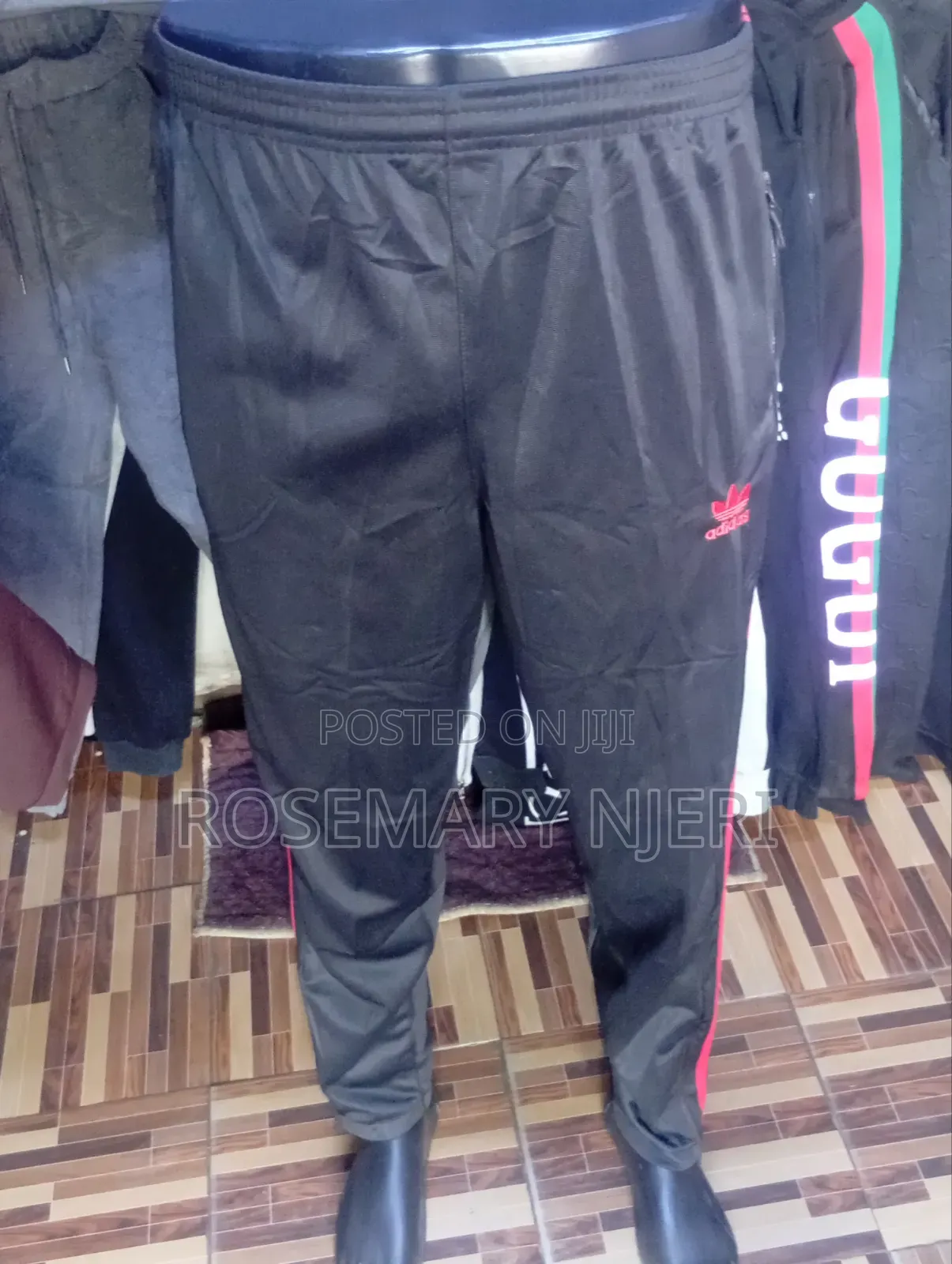 Men's Adidas Track Pants – Black With Red Detailing
