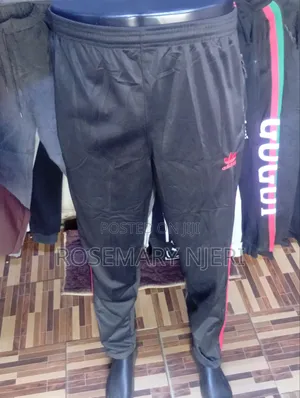 Men's Adidas Track Pants – Black With Red Detailing