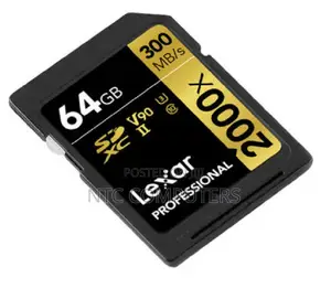Lexar 64GB Professional 2000x UHS-II SDXC Memory Card 300mbps (Gold)
