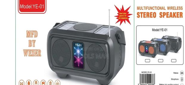 Multifunctional Solar Wireless Stereo Speaker YE-01 - FM/USB/TF.