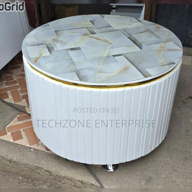 White Executive Modern Round Quality Coffee Table  - main view